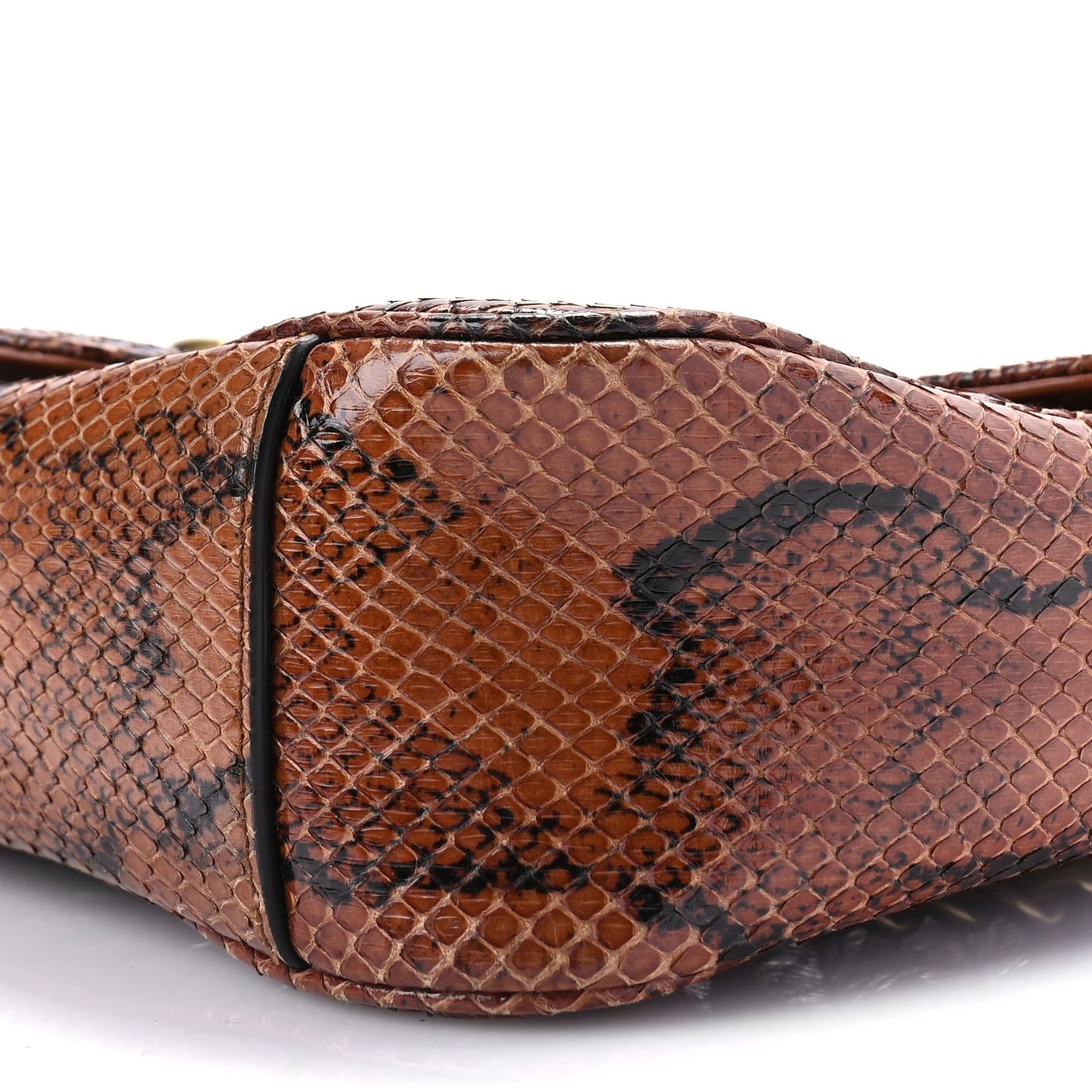 Snakeskin Matelasse Small GG Marmont Shoulder Bag Brown
