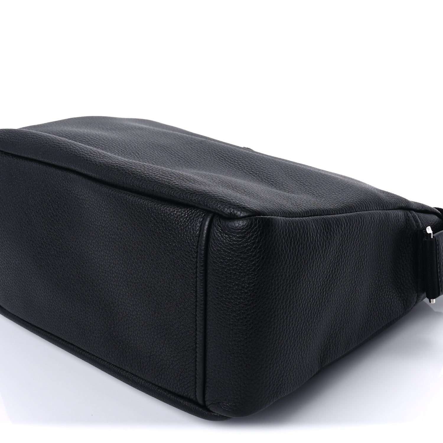 Prada Vitello Daino Medium Triangle Shoulder Bag  Black 7 of 8
