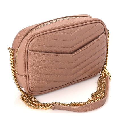 Saint Laurent Grain De Poudre Matelasse Monogram Mini Lou Camera Bag  Vintage Peach 2 of 8