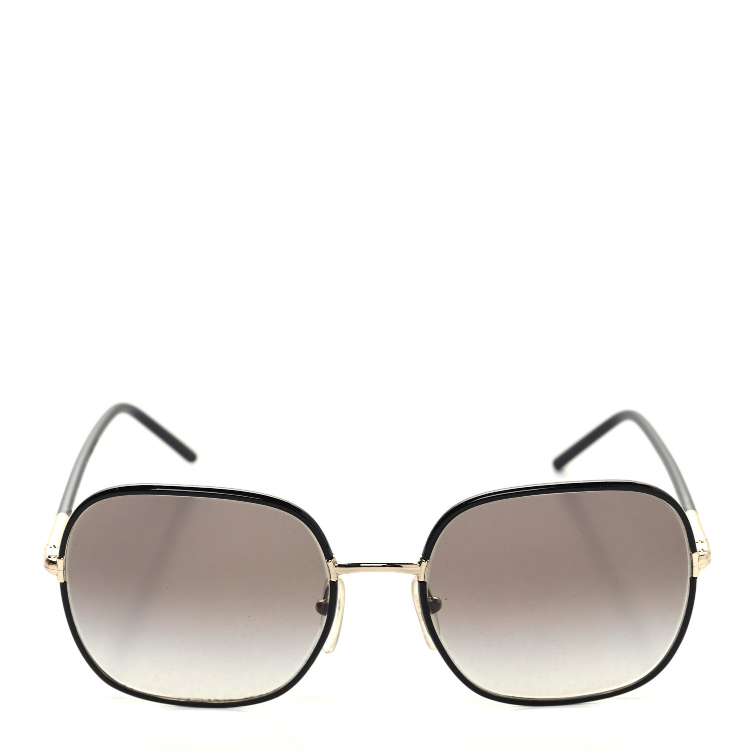 Prada Acetate Round Sunglasses SPR67X Black 2 of 8