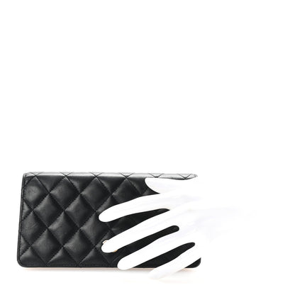 Chanel Lambskin Quilted Yen Wallet Black 2 of 7