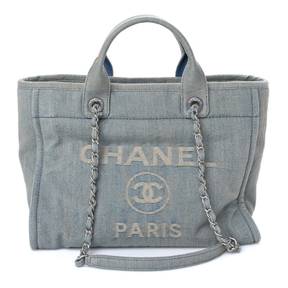 Chanel Denim Small Deauville Tote Light Blue 2 of 7