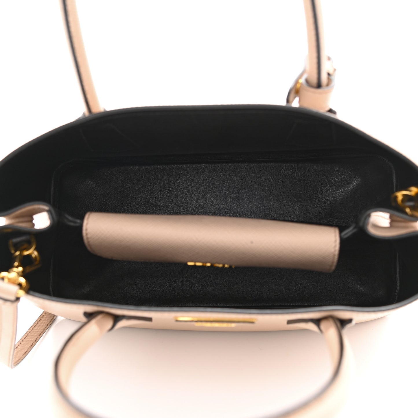 Saffiano Cuir Small Double Bag Cammeo Black