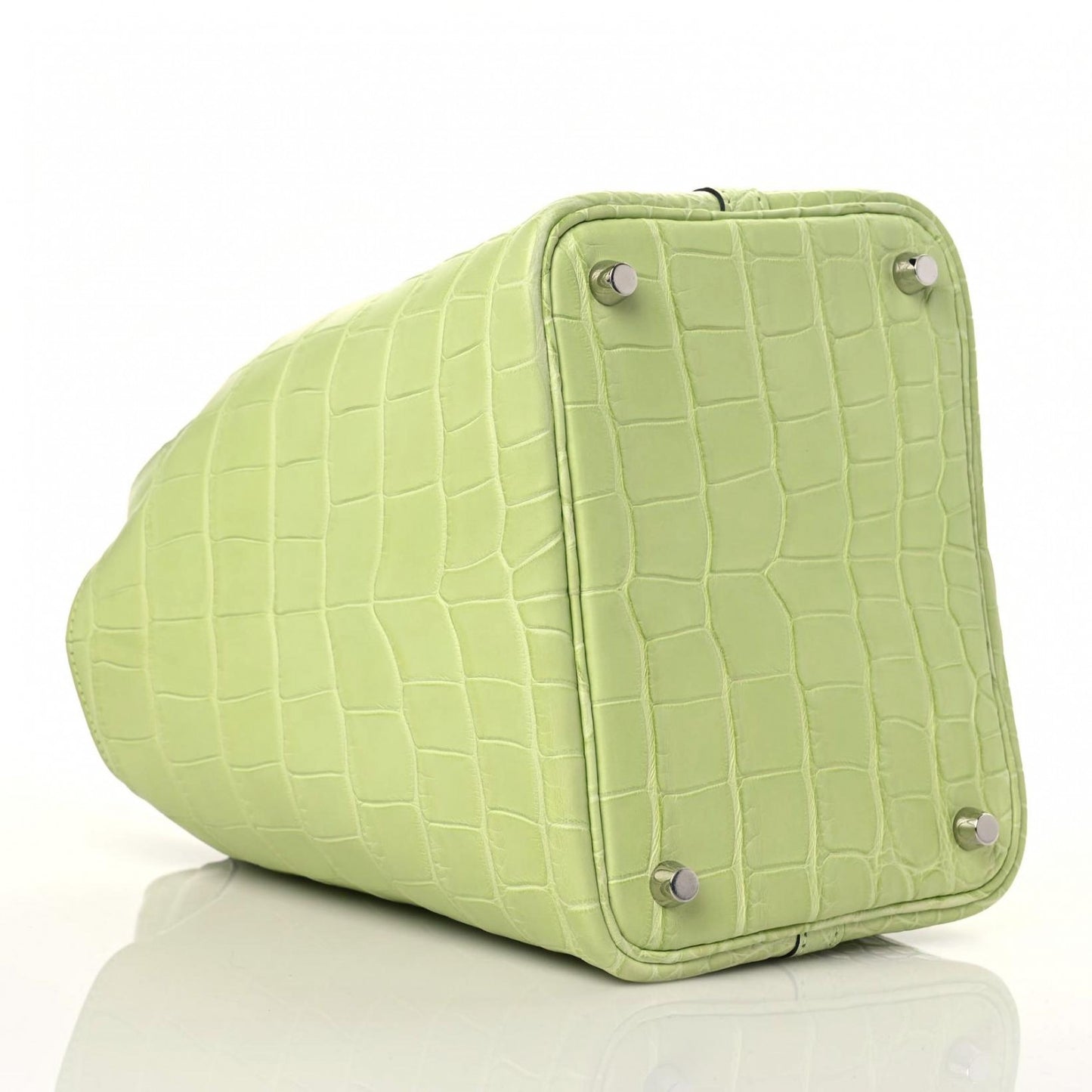 Matte Alligator Picotin Lock 18 Jaune Bourgeon