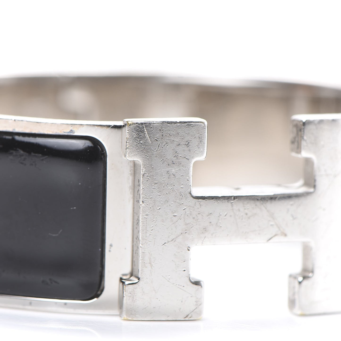 Enamel Wide Clic Clac H Bracelet GM Black