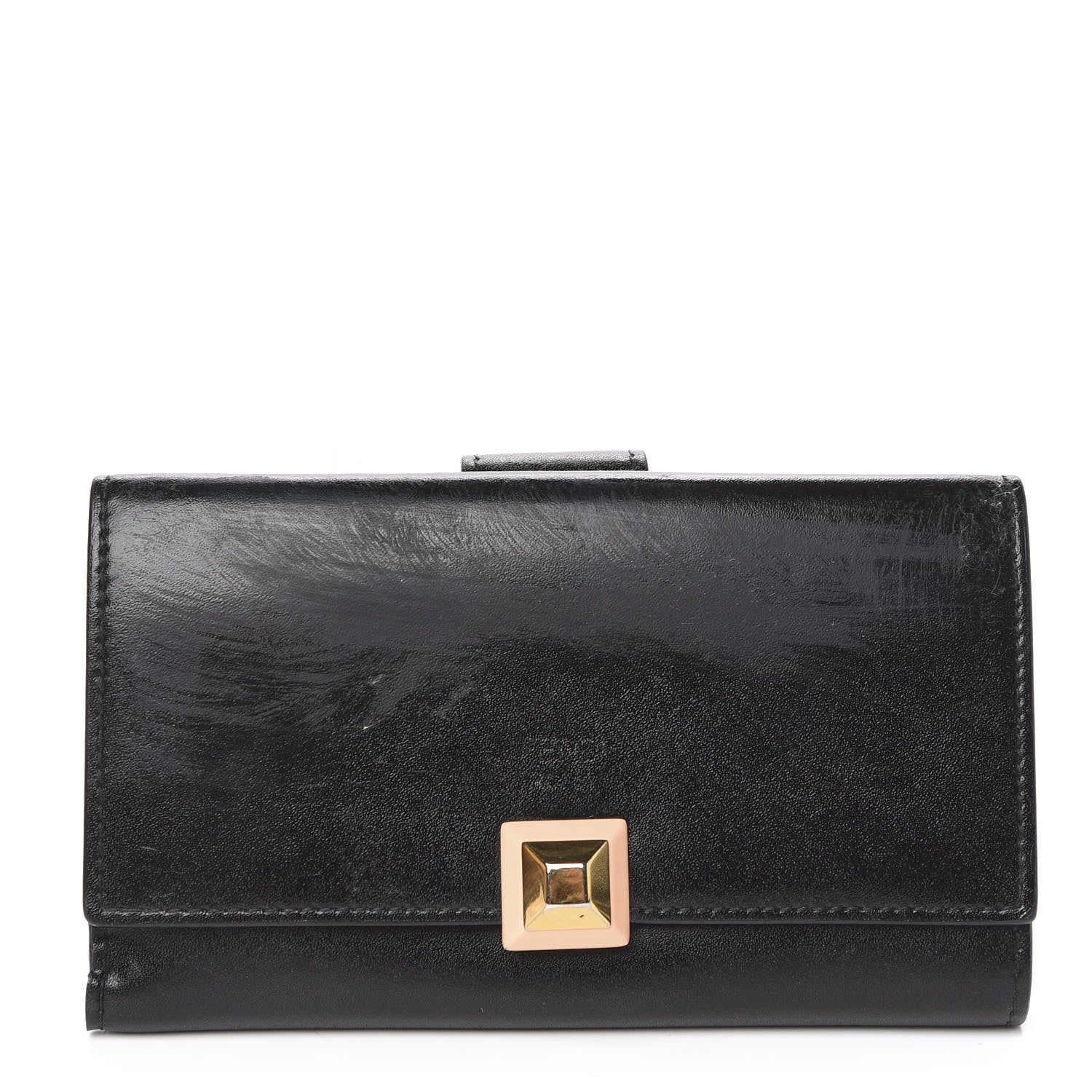 Fendi Vitello Studded French Wallet Black 1 of 11