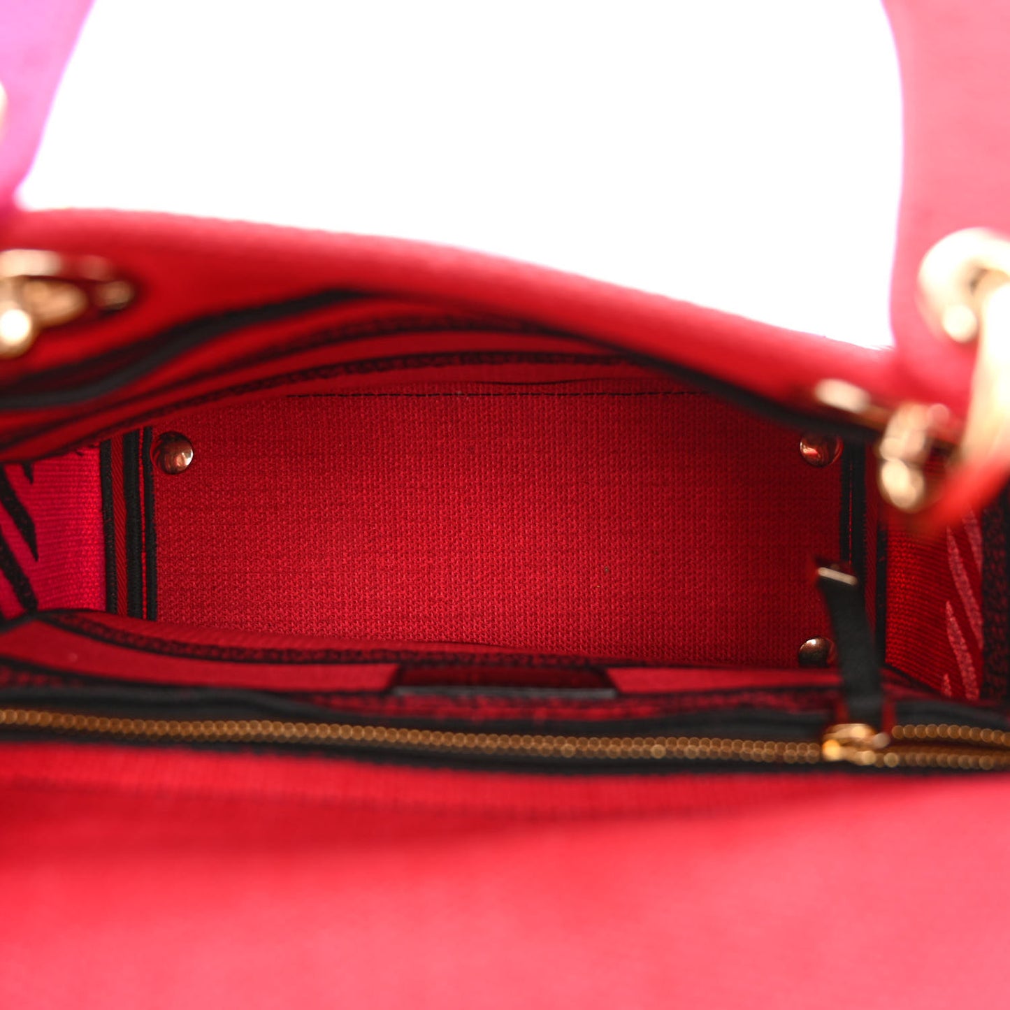 Canvas Embroidered Flower Pop Medium Lady D-Lite Red Pink