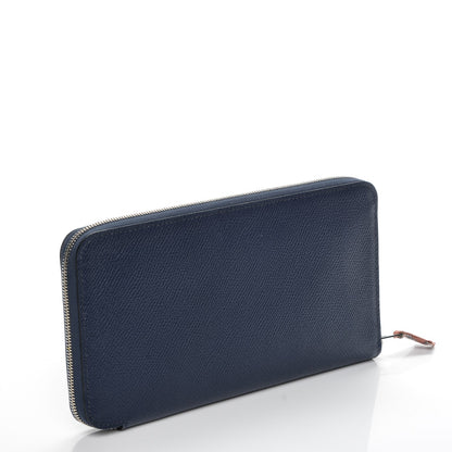 Hermes Epsom Silk'In Wallet Bleu Saphir 3 of 7