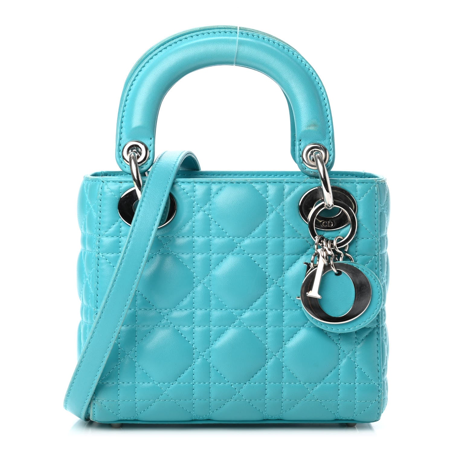 Christian Dior Lambskin Cannage Mini Lady Dior Turquoise 1 of 5