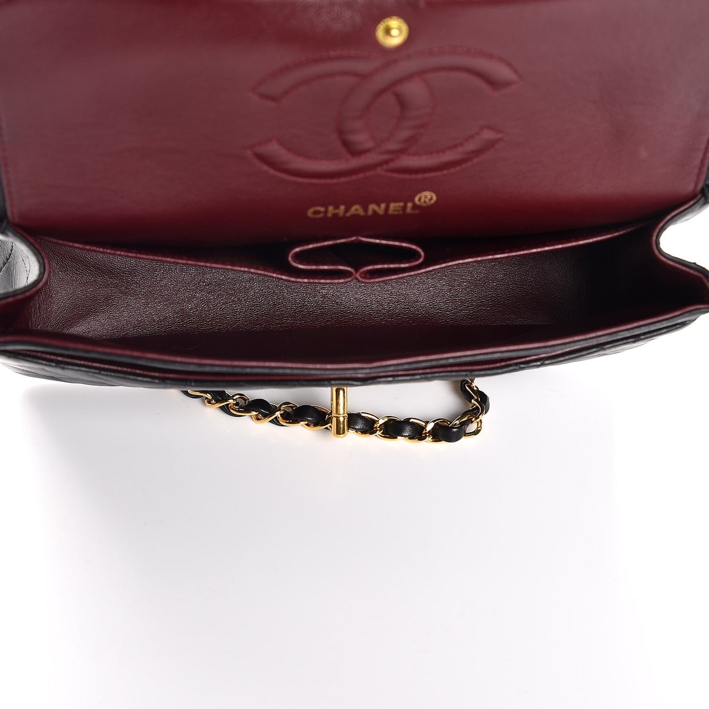 Lambskin Quilted Medium Double Flap Black