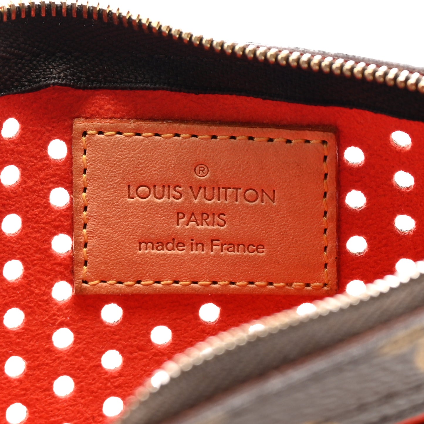 Monogram Perforated Pochette Plat Orange