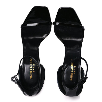 Saint Laurent Patent Calfskin Opyum 110 Sandals 37 Black 3 of 8