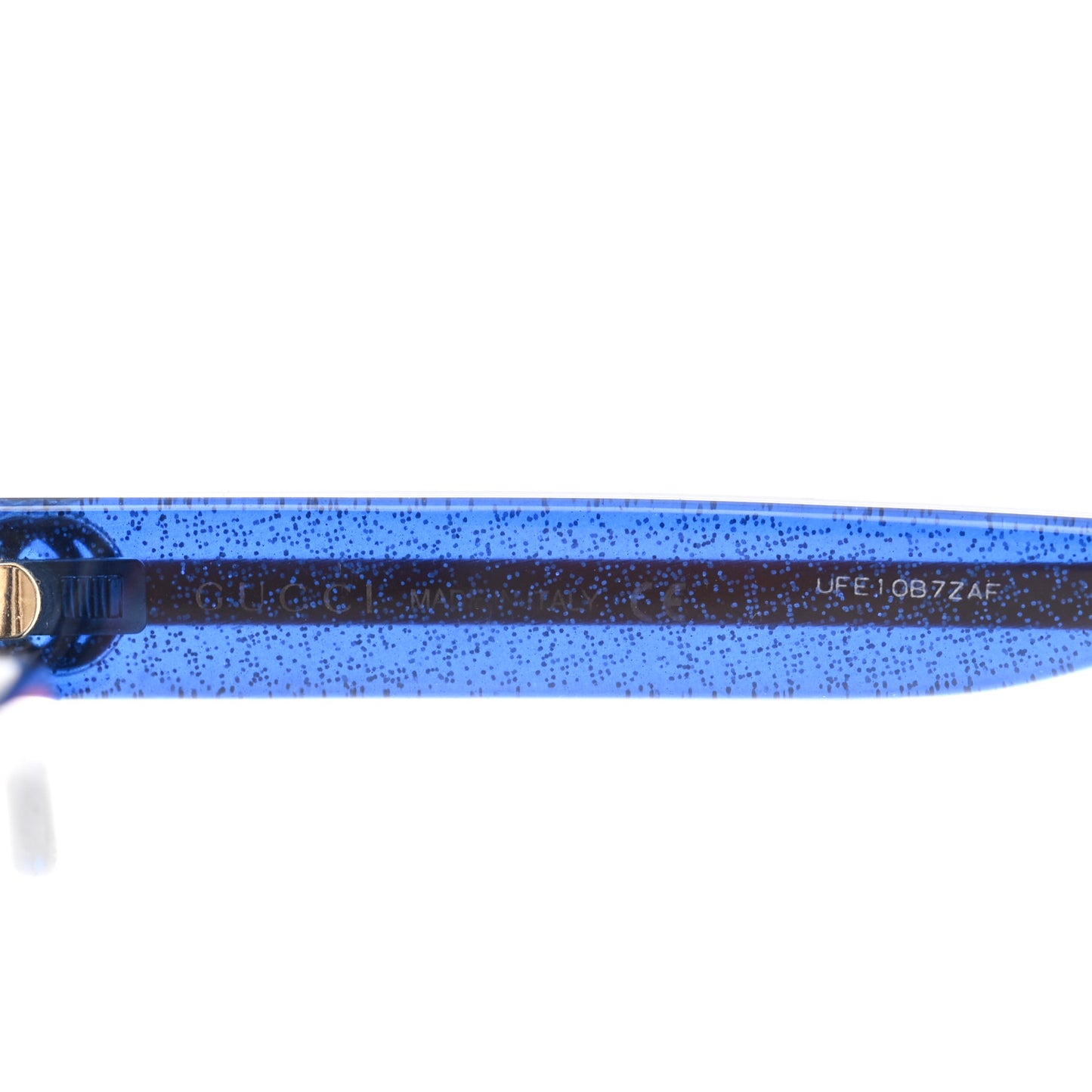 Acetate Square Frame Web Glitter Sunglasses GG0036S Brown Blue