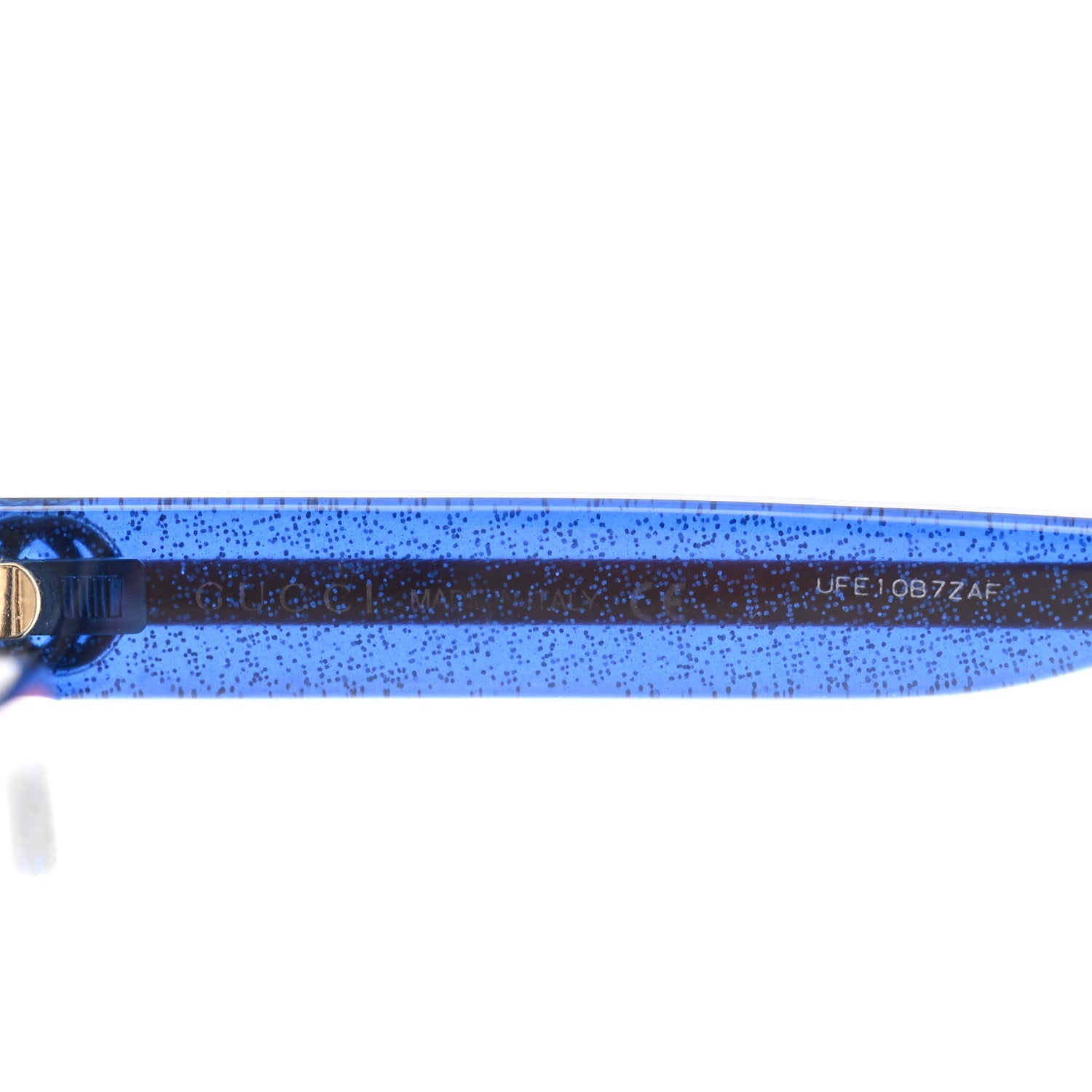 Gucci Acetate Square Frame Web Glitter Sunglasses GG0036S Brown Blue 5 of 7