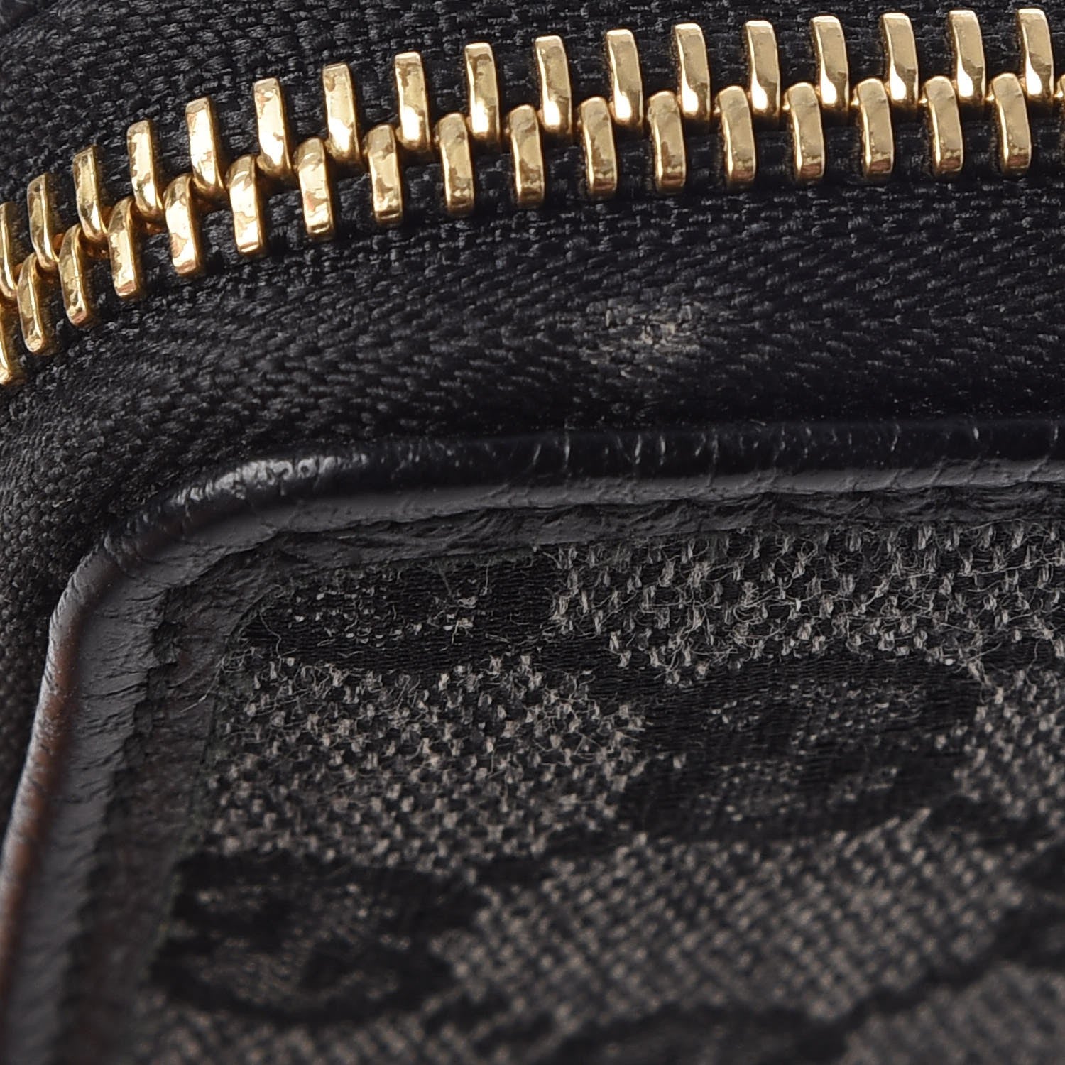 Gucci Denim Monogram Zip Around Wallet Black 7 of 11