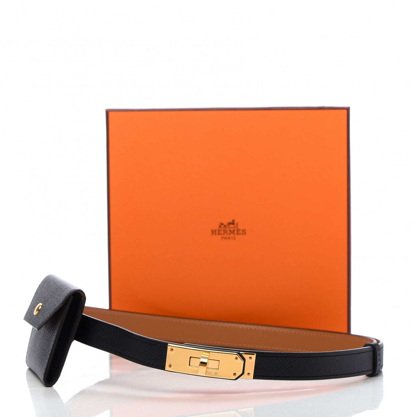 Epsom Kelly Pocket Belt Black