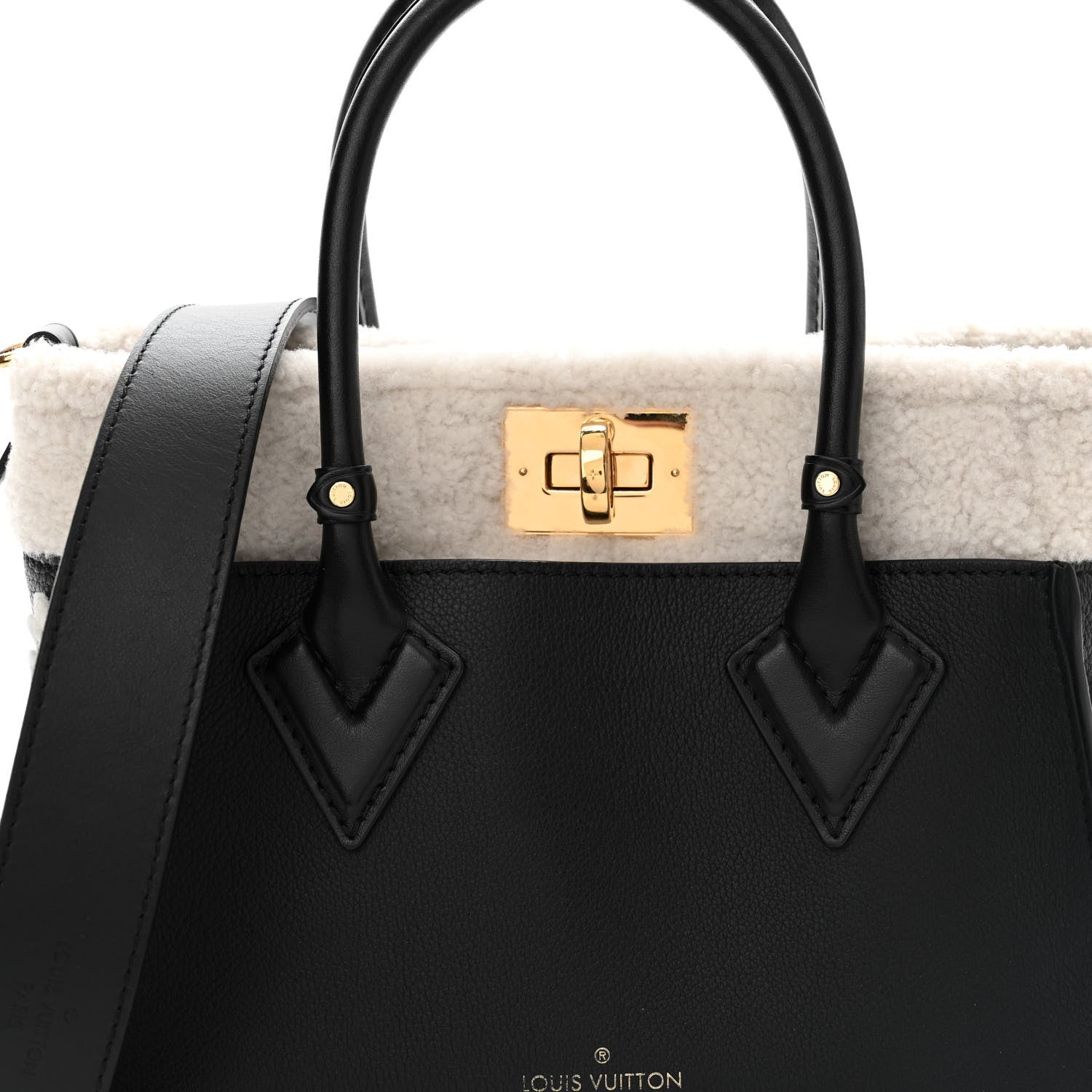 Louis Vuitton Grained Calfskin Shearling On My Side PM Black 11 of 11