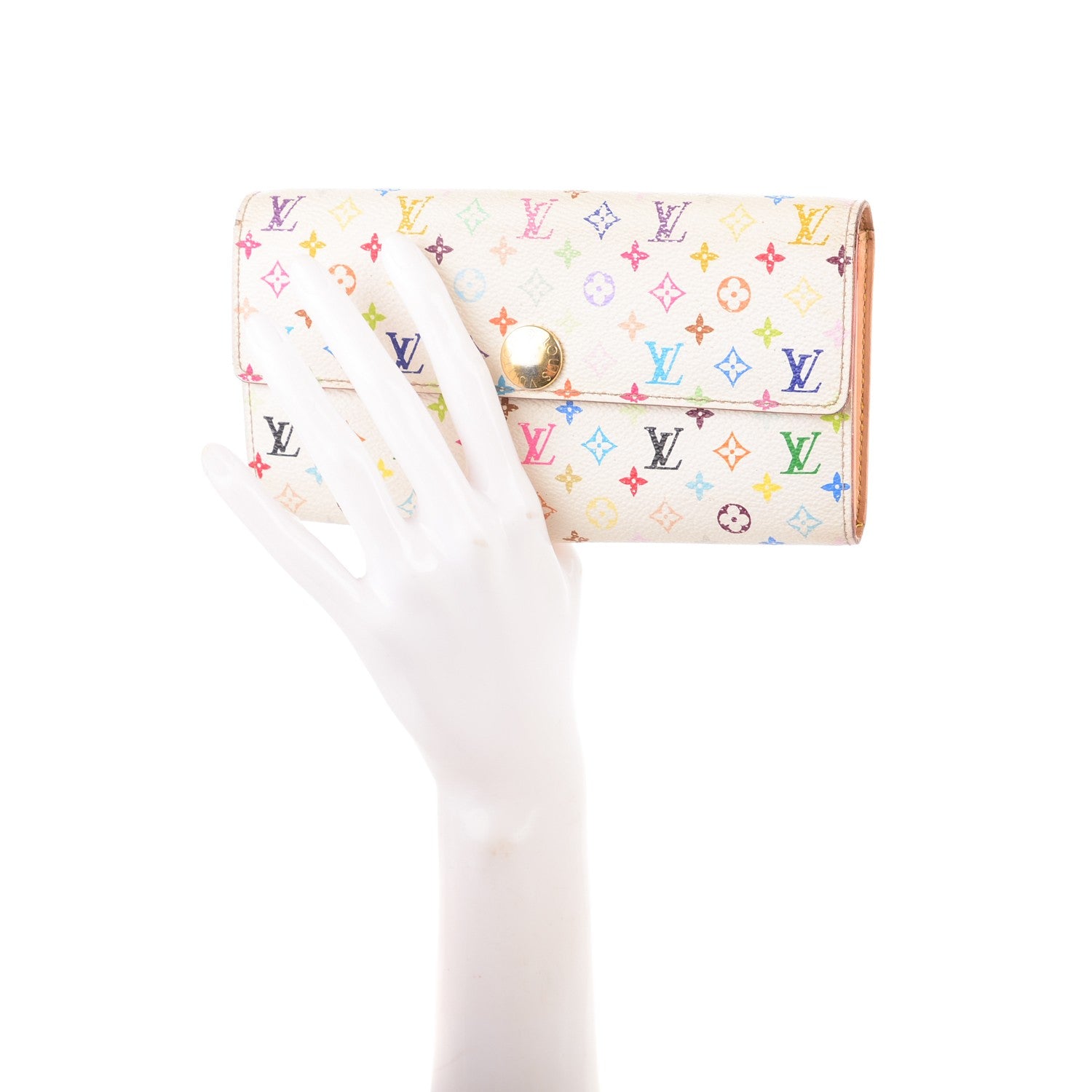Louis Vuitton Monogram Multicolor Sarah Wallet White 2 of 7