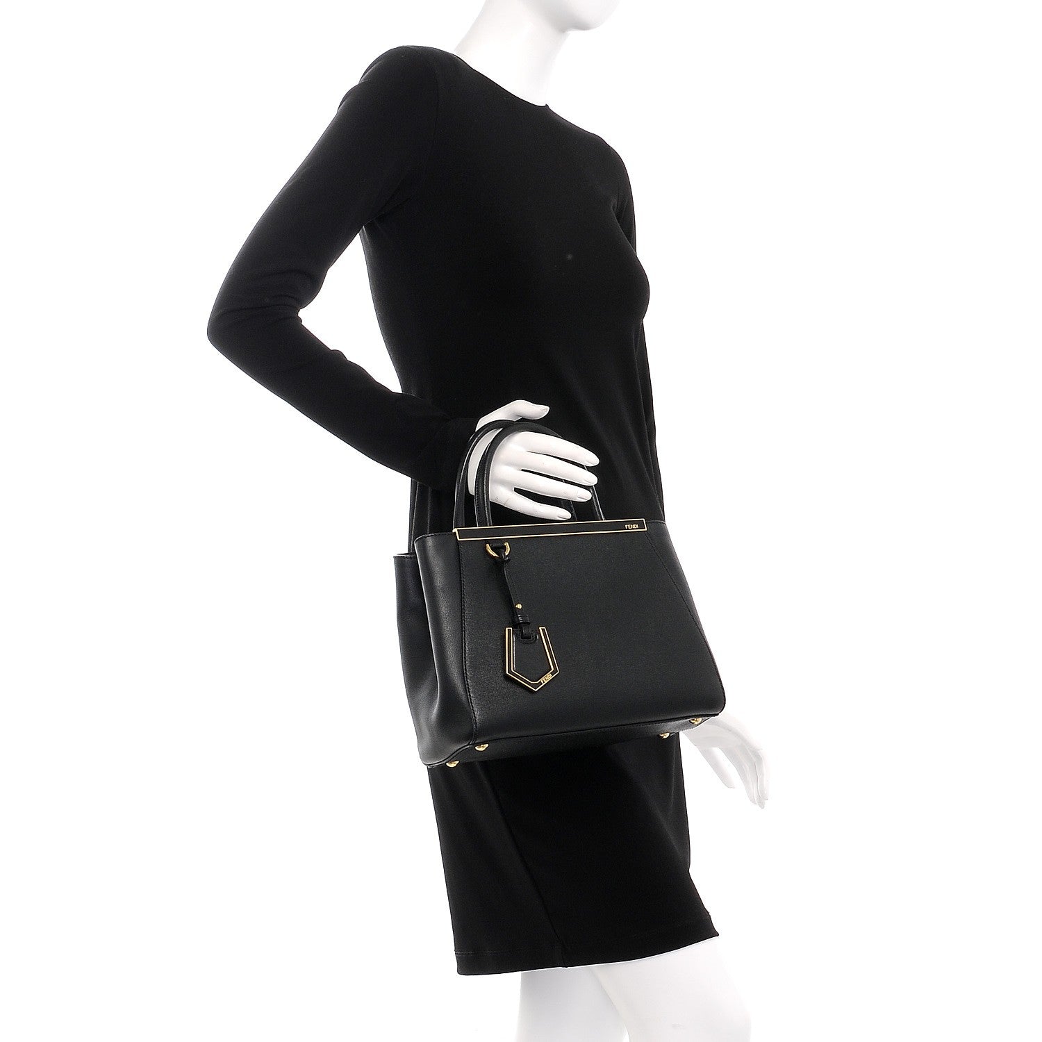 Fendi Vitello Elite Petite 2Jours Tote Black 3 of 8