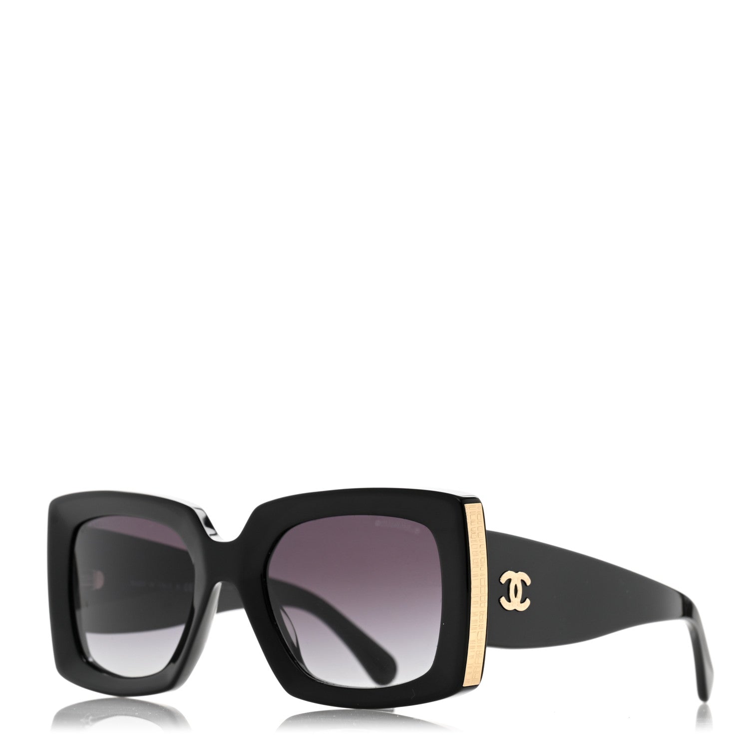Chanel Acetate Rectangle Sunglasses 5435 Black 1 of 8