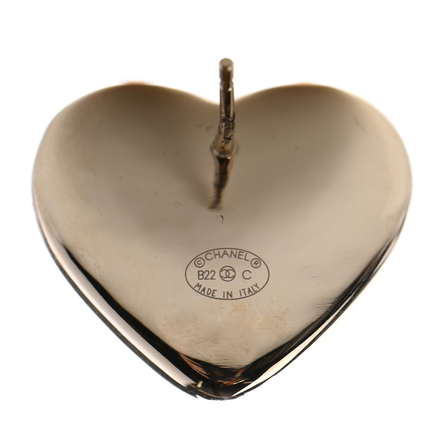 Chanel Pearl CC Heart Earrings Gold 4 of 4