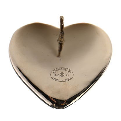 Chanel Pearl CC Heart Earrings Gold 4 of 4