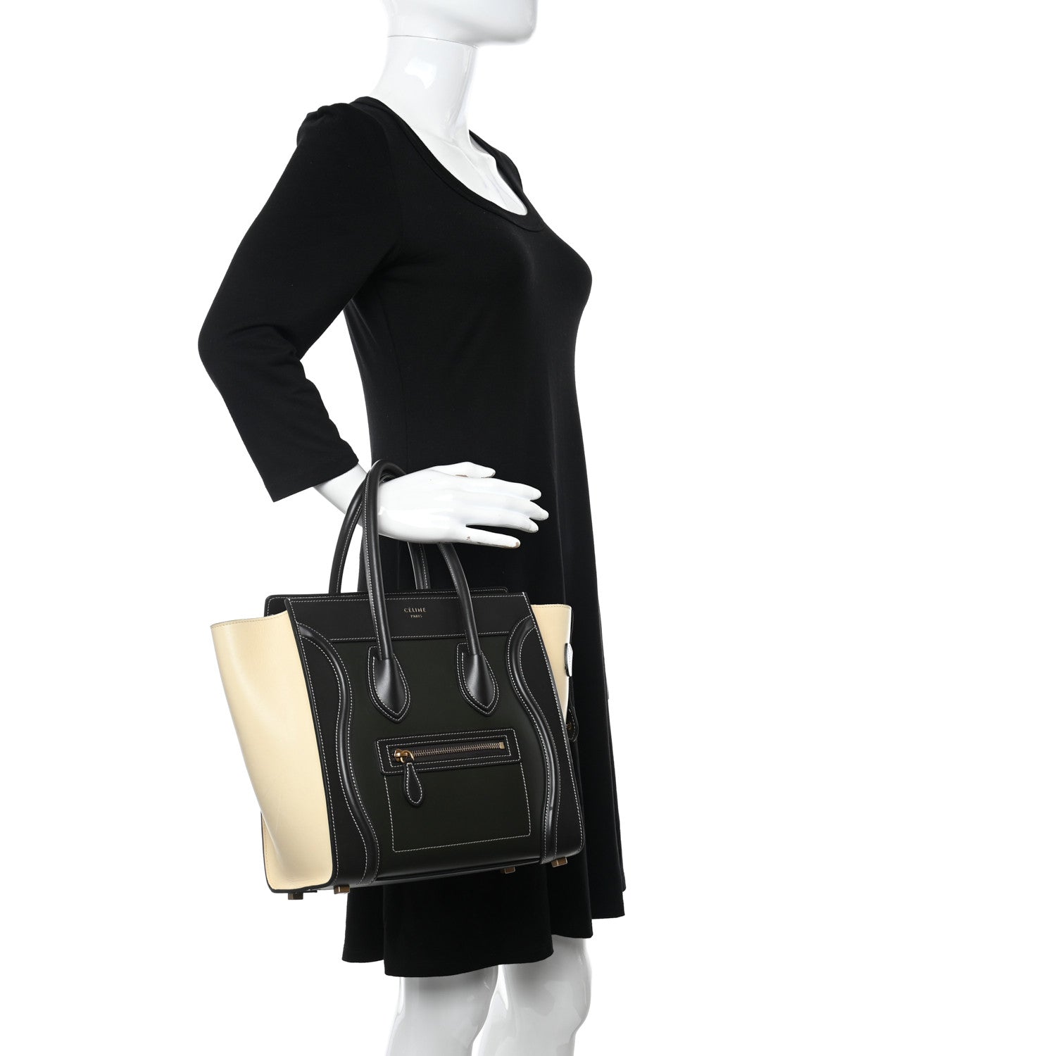 Celine Smooth Calfskin Tri-Color Micro Luggage Light Emerald 2 of 11