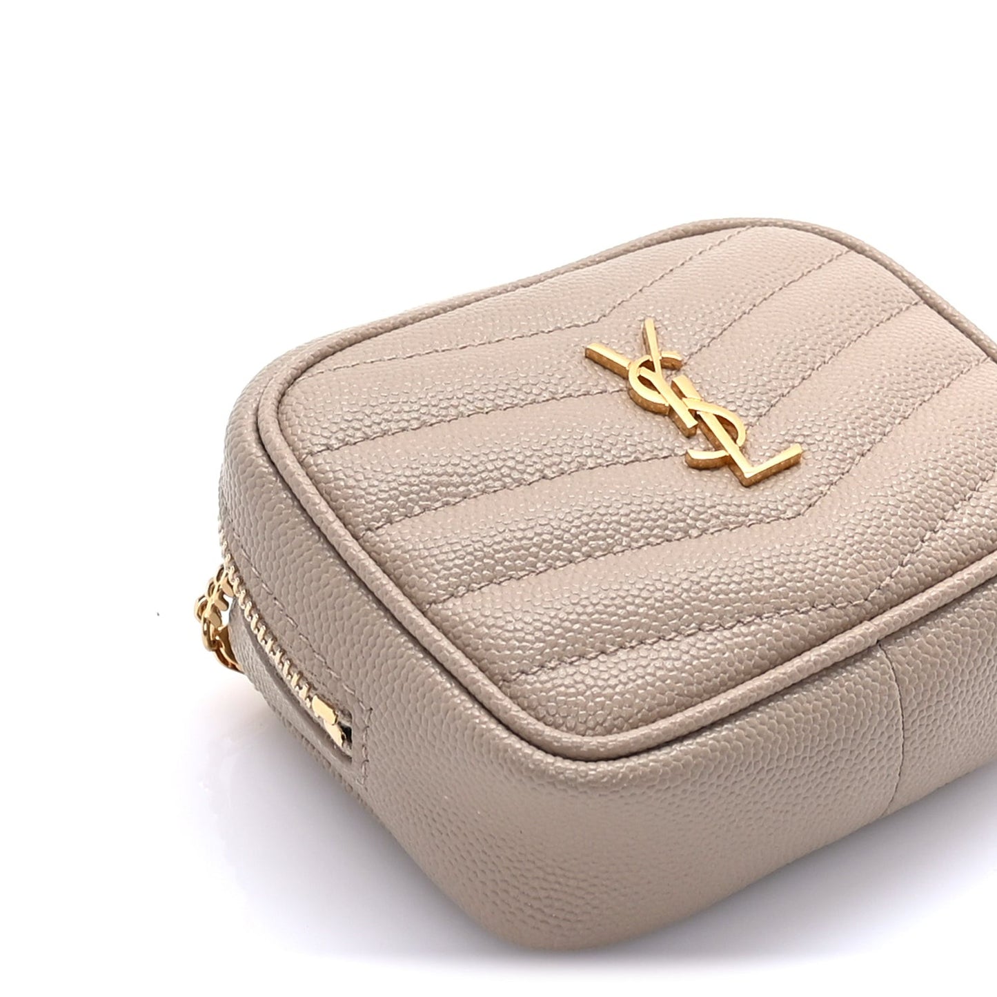 Grain De Poudre Matelasse Monogram Baby Lou Camera Bag  Dark Beige