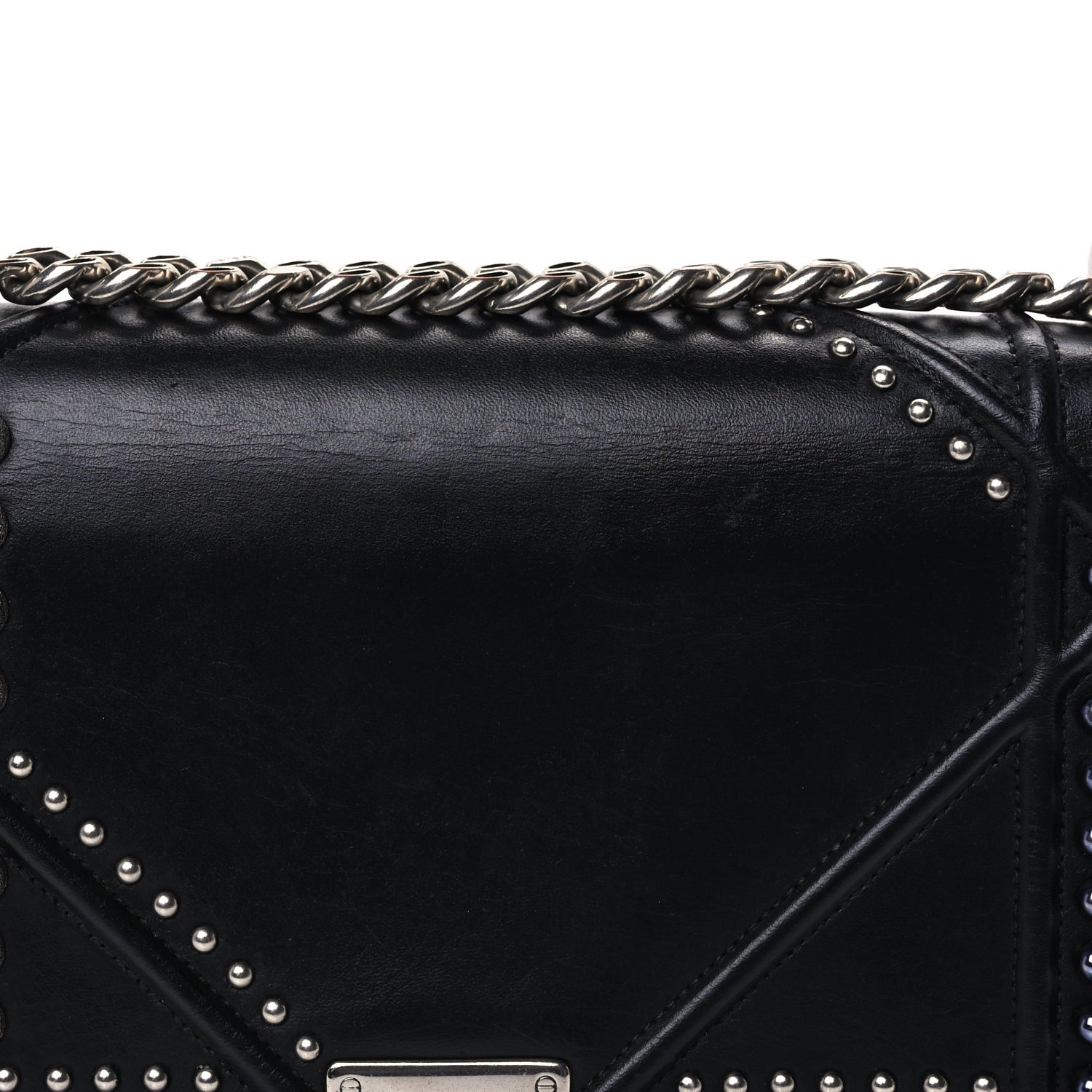 Christian Dior Lambskin Studded Medium Diorama Flap Bag Black Black 6 of 7