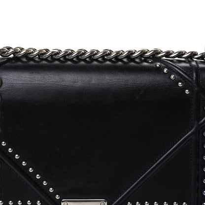 Christian Dior Lambskin Studded Medium Diorama Flap Bag Black Black 6 of 7