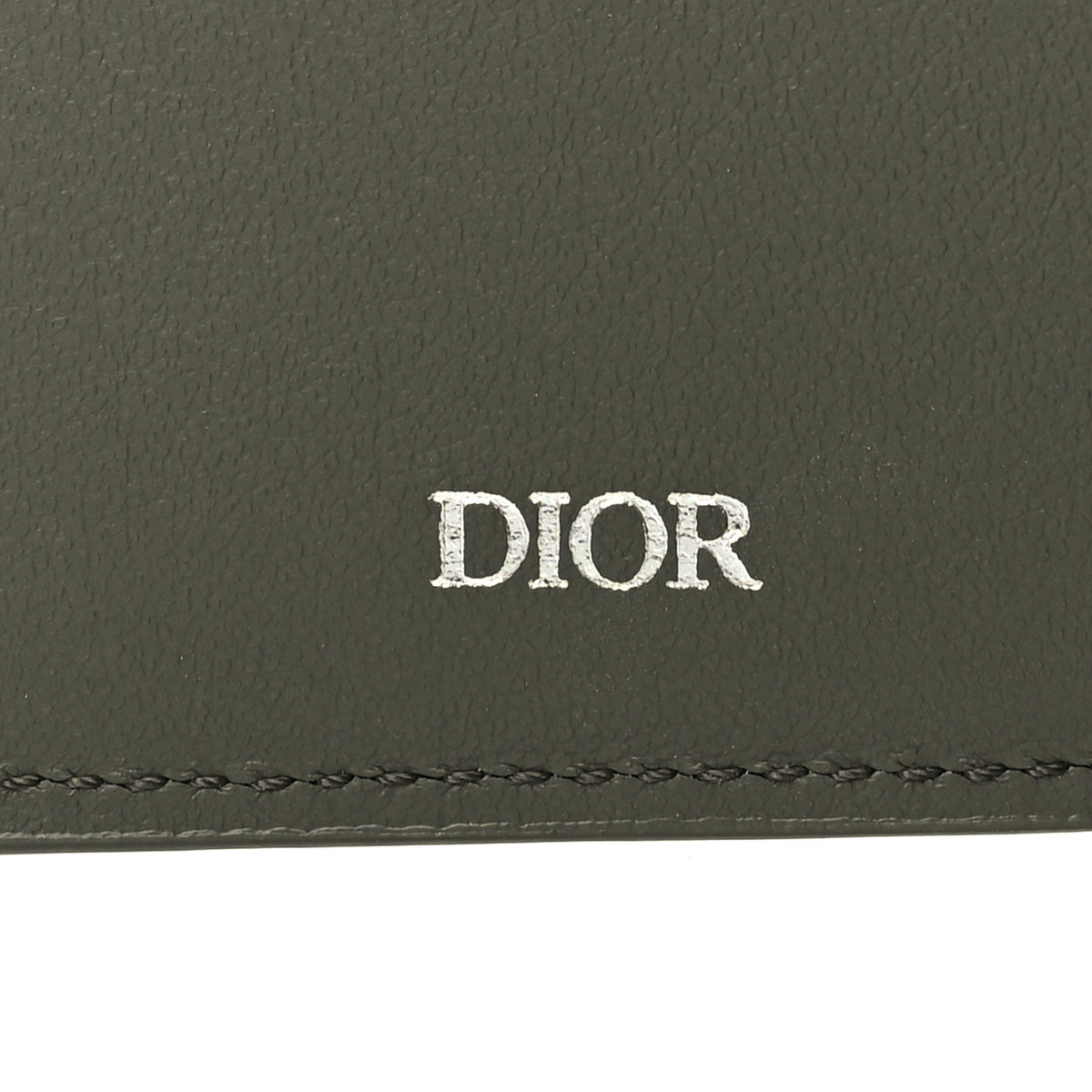 Calfskin CD Diamond Canvas Bi-Fold Card Holder Green