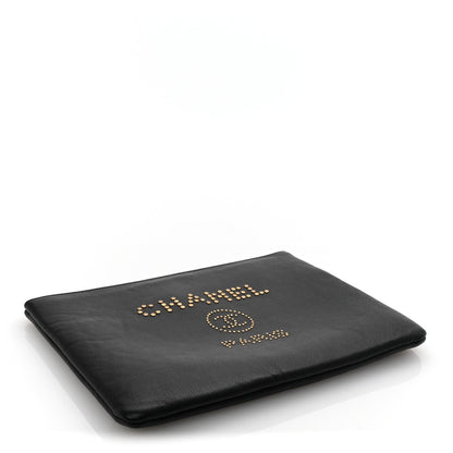 Chanel Caviar Studded Medium Deauville Pouch Black 4 of 7