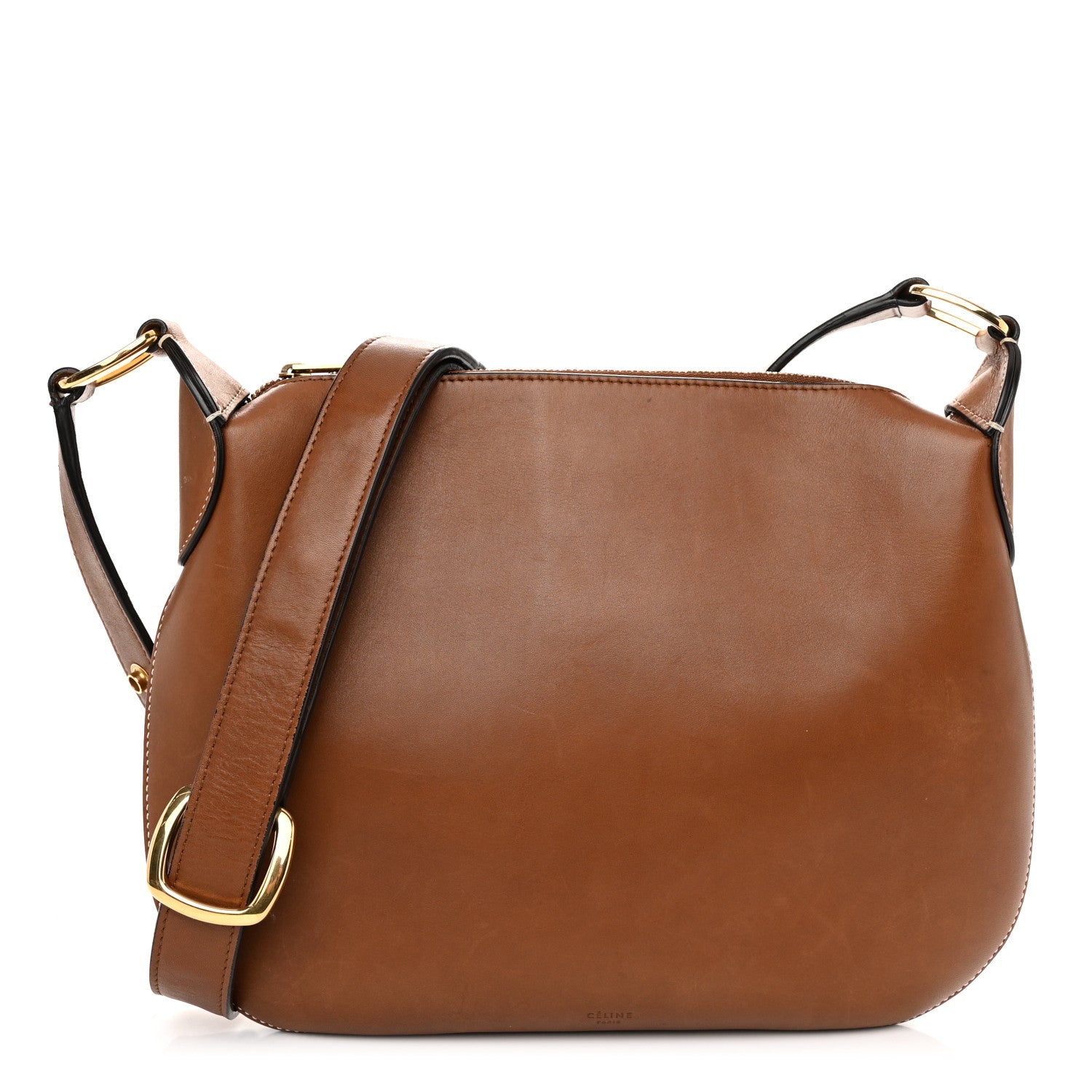 Celine Smooth Calfskin Medium Saddle Bag Tan 1 of 12
