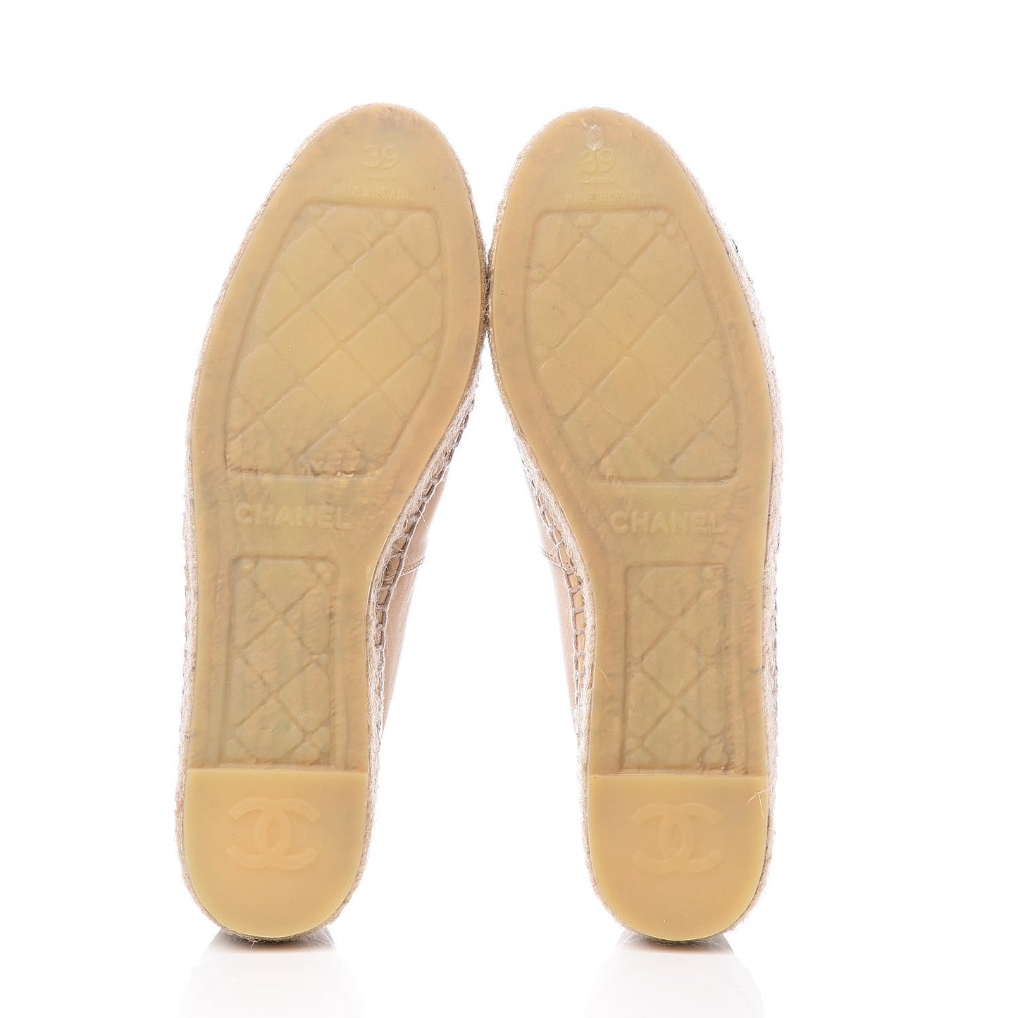 Lambskin CC Espadrilles 39 Beige Black