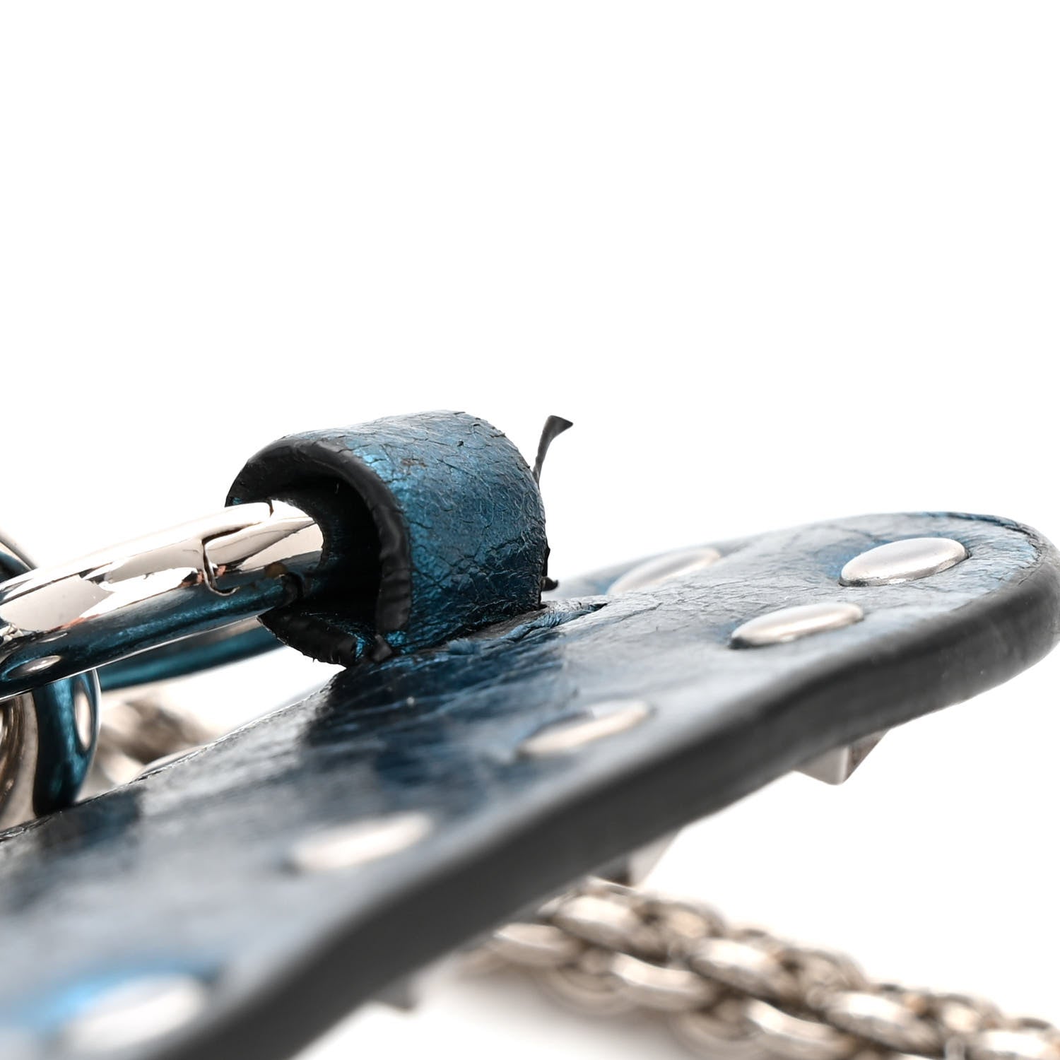 Valentino Garavani Metallic Wrinkled Lambskin Star Medium Rockstud Spike Shoulder Bag Peacock 10 of 10