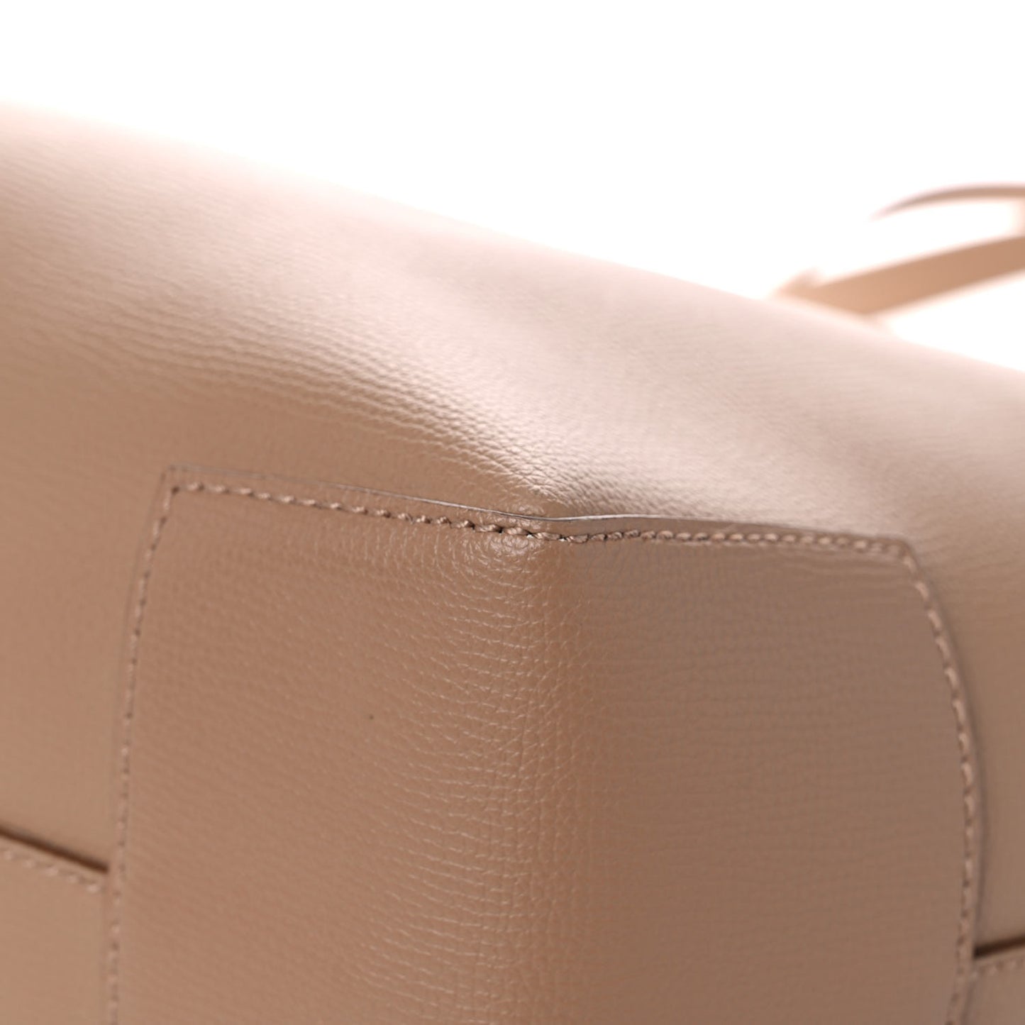 Calfskin TB Motif Embossed Medium Tote Camel