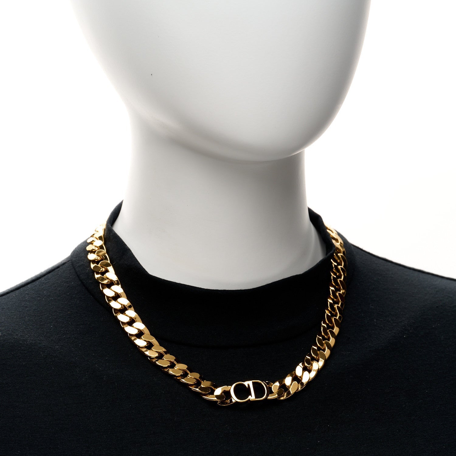 Christian Dior Metal Danseuse Etoile Chain Choker Necklace Gold 2 of 6