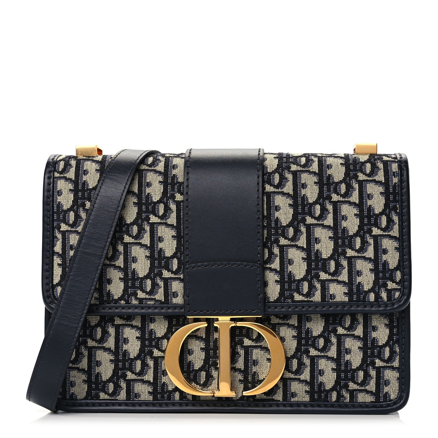 Christian Dior Oblique 30 Montaigne Flap Bag Blue 1 of 9