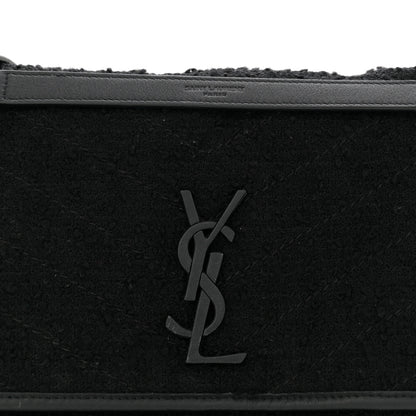 Saint Laurent Boucle Tweed Monogram Medium Niki Chain Satchel Black 8 of 12
