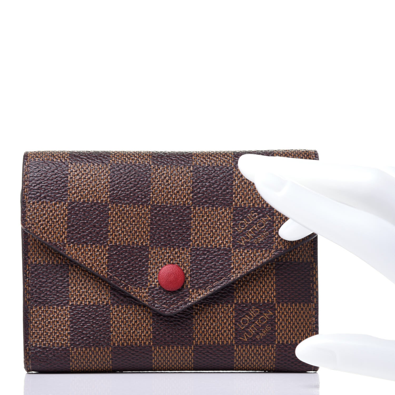 Louis Vuitton Damier Ebene Victorine Wallet Cherry 2 of 11