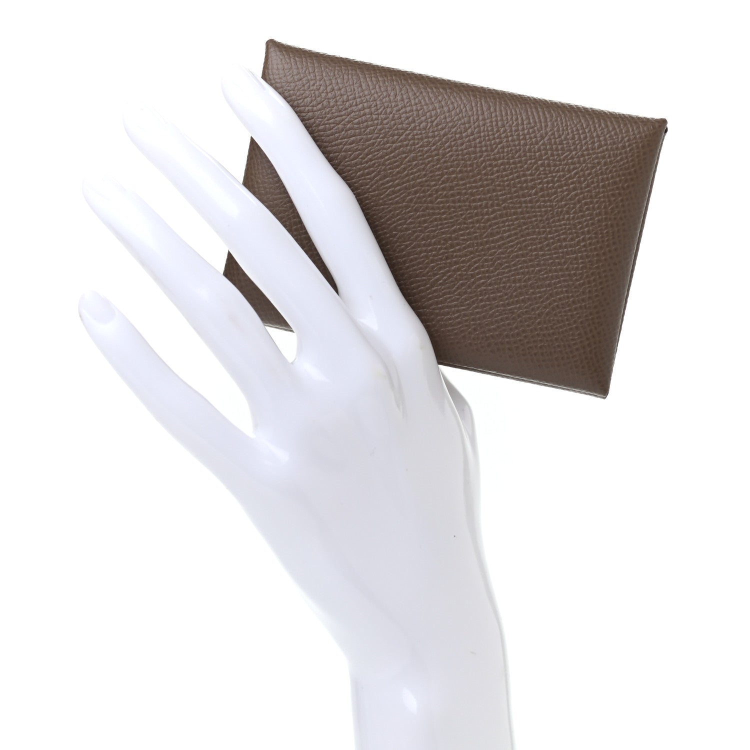 Hermes Epsom Calvi Duo Card Case Etoupe 2 of 7