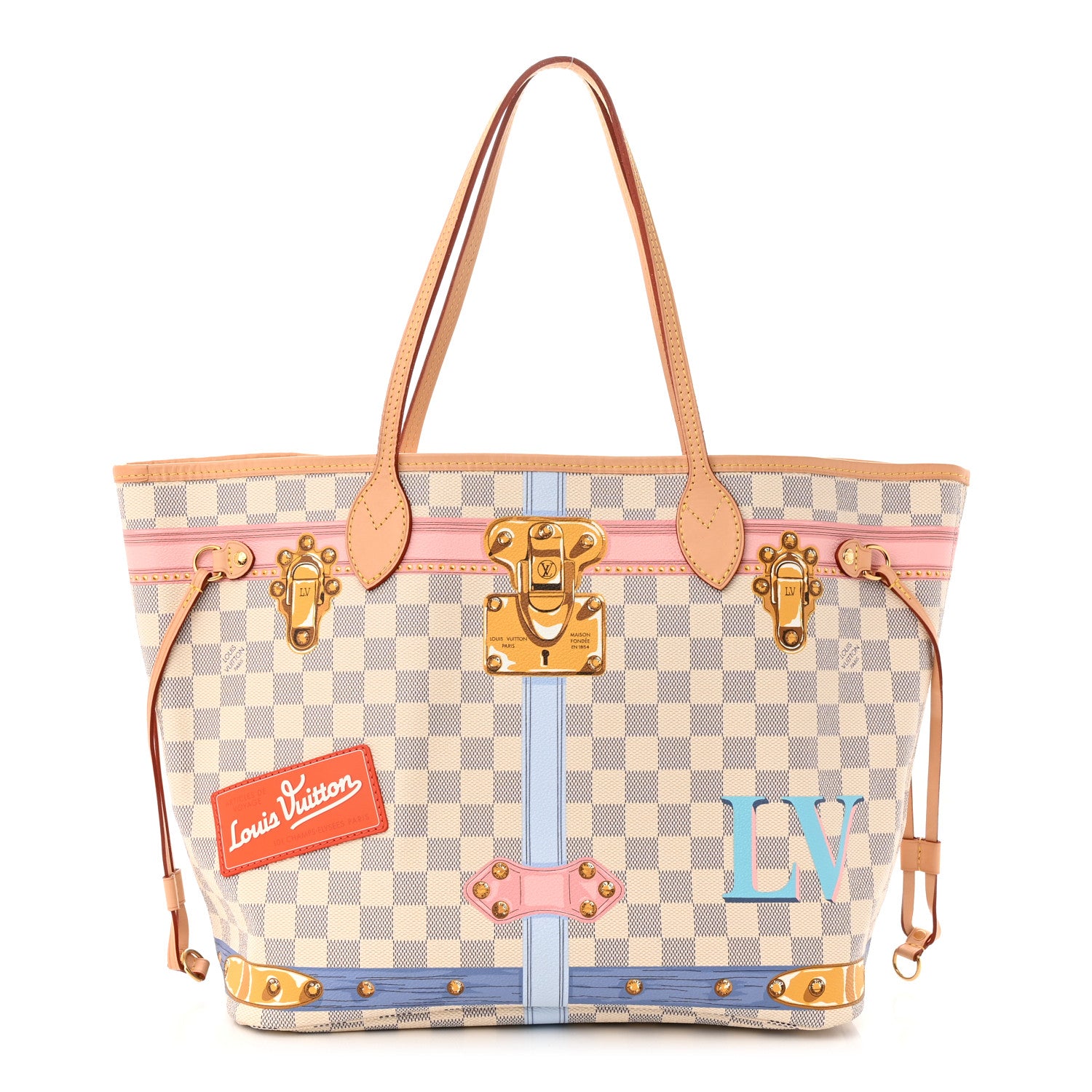 Louis Vuitton Damier Azur Summer Trunks Neo Neverfull MM 3 of 10