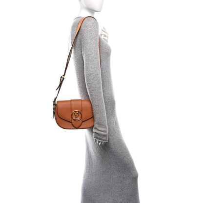 Louis Vuitton Grained Calfskin LV Pont 9 Soft MM Golden Siena 2 of 11