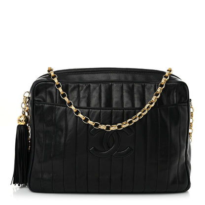 Chanel Lambskin Vertical Quilted Tassel Camera Case Black 1 of 7