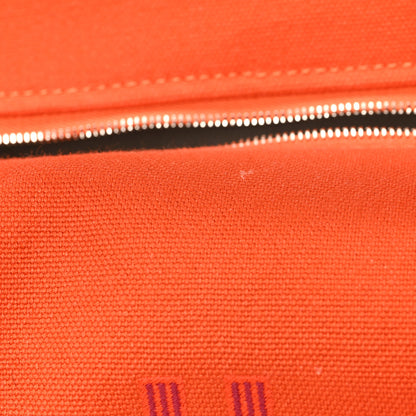Hermes Canvas Small Bride-A-Brac Pouch Orange Burgundy 10 of 10