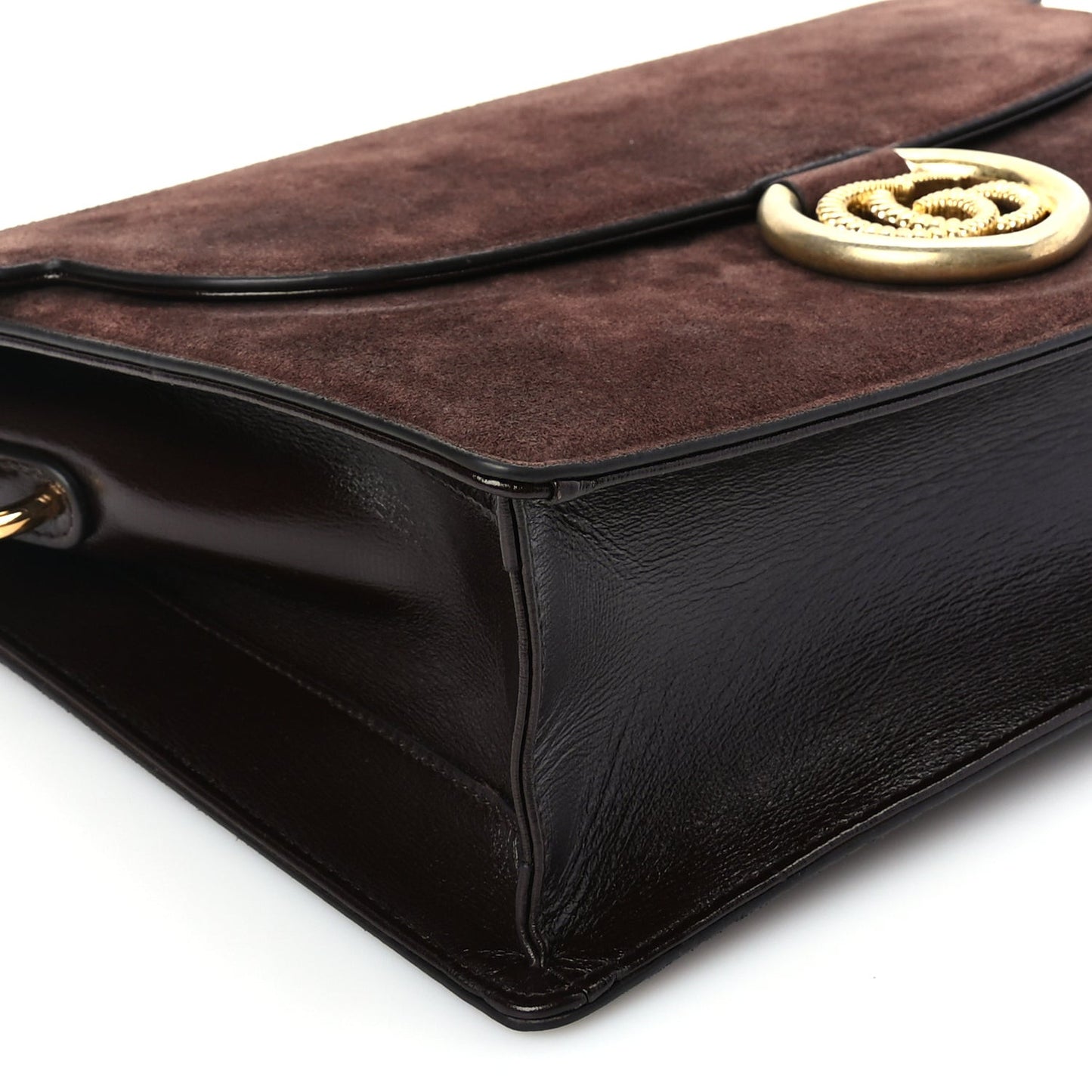 Suede Medium Torchon GG Ring Shoulder Bag  Reflex Brown