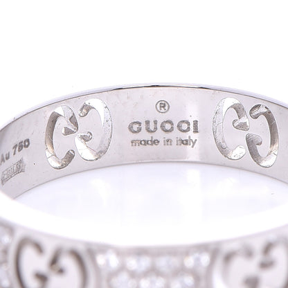 Gucci 18K White Gold Diamond Icon Stardust Ring 52 6 4 of 6
