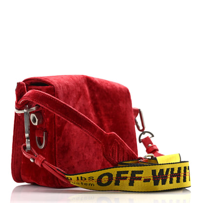 Off-White Velvet Diag Binder Flap Bag Red 3 of 10