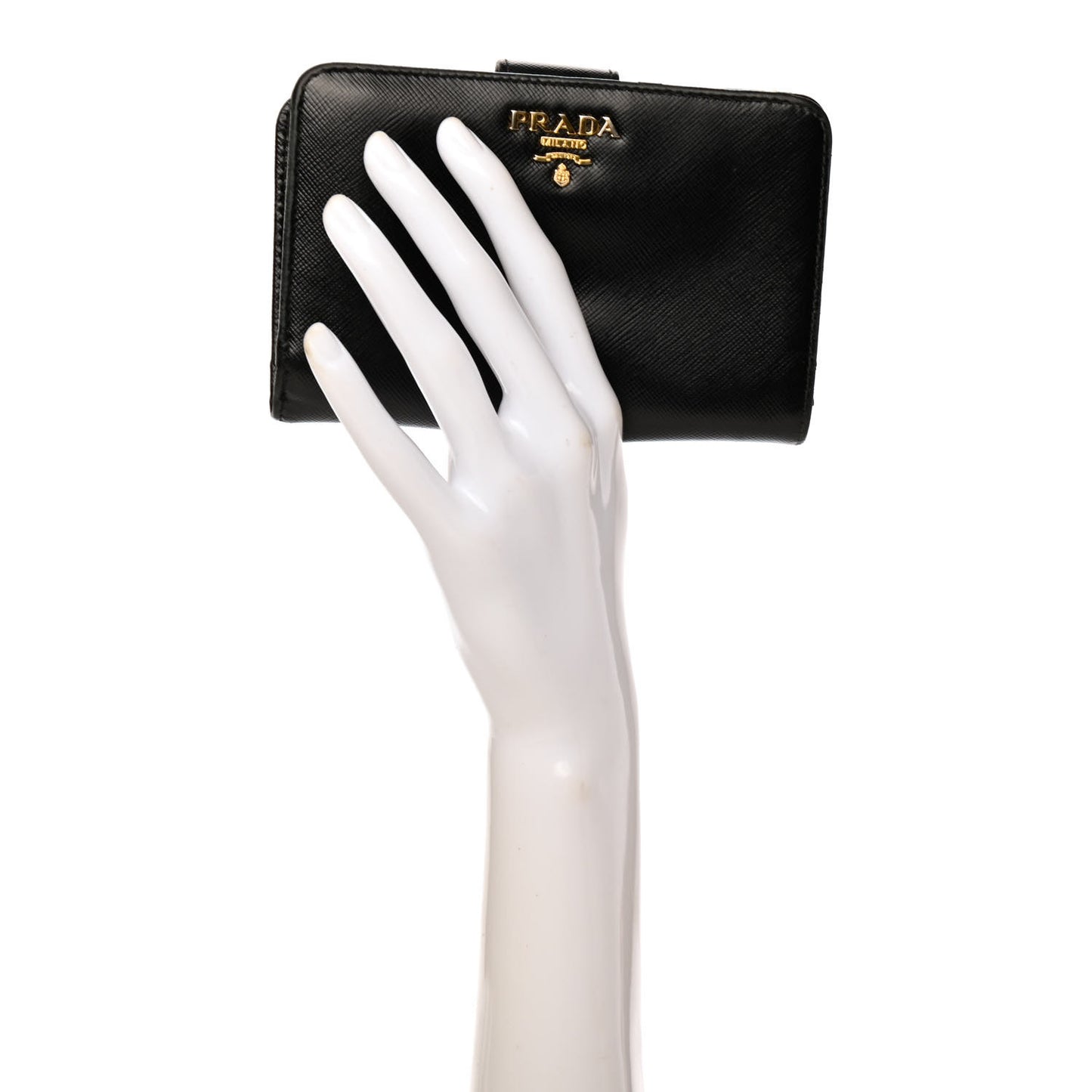 Saffiano Metal Compact Wallet Black