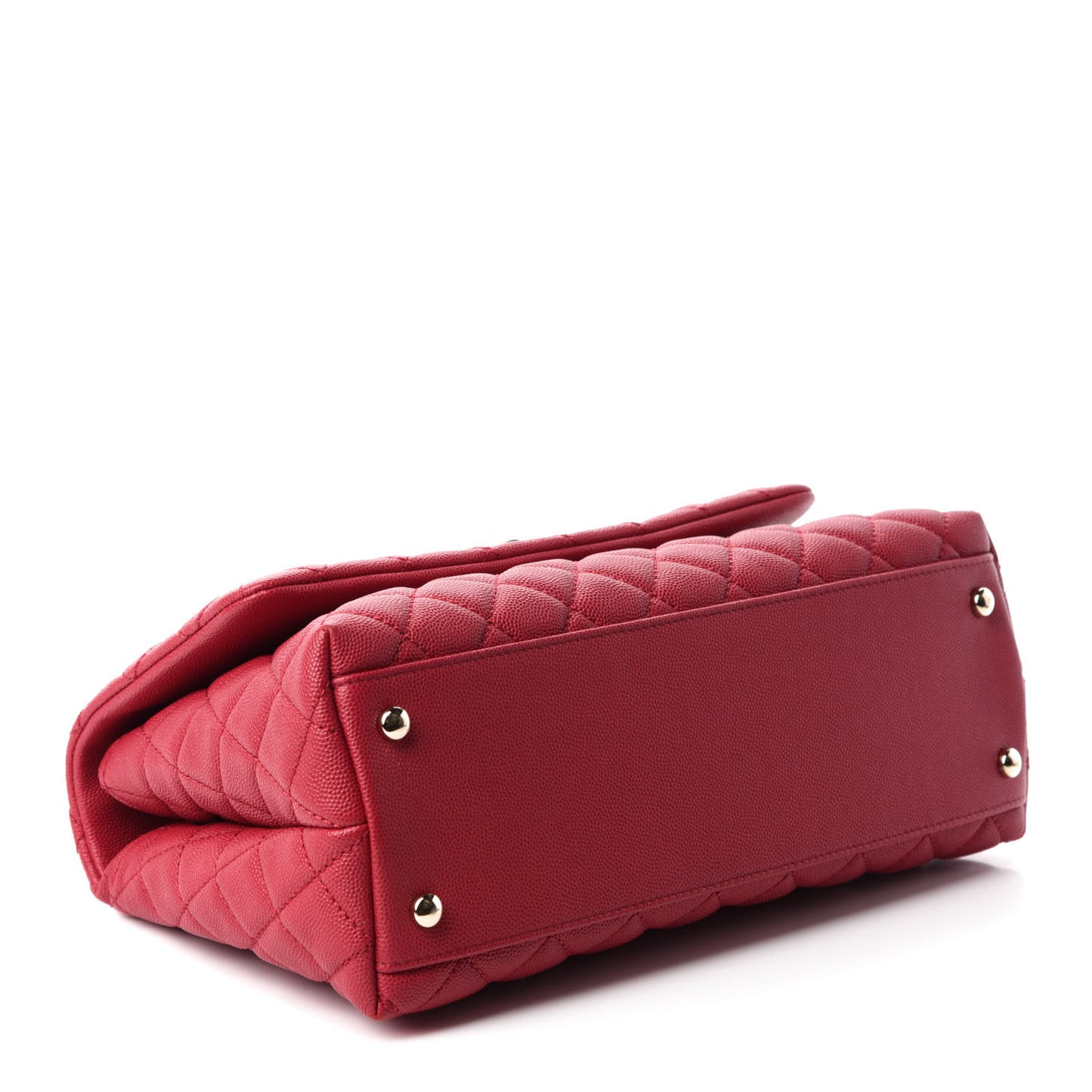 Caviar Quilted Small Coco Handle Flap Dark Pink